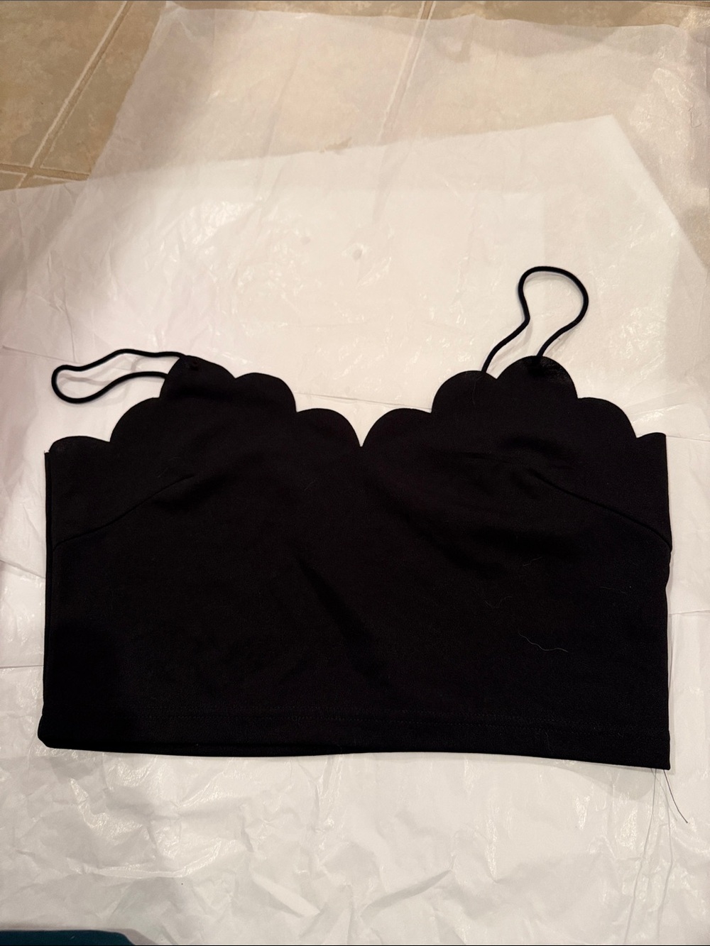 Black Scalloped Top
